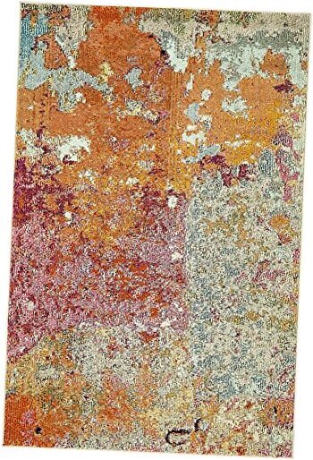 Chromatic Collection Modern Over-Dyed & 4 ft x 6 ft Rectangular Multi/ Beige