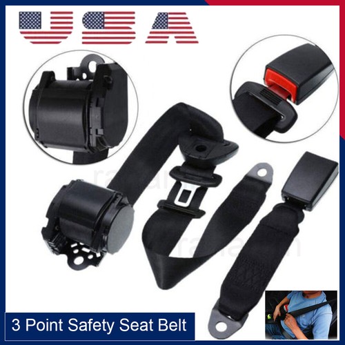 3 Point Retractable Safety Seat Belt Straps Car Vehicle Adjustable Belt Set USA - Picture 8 of 15