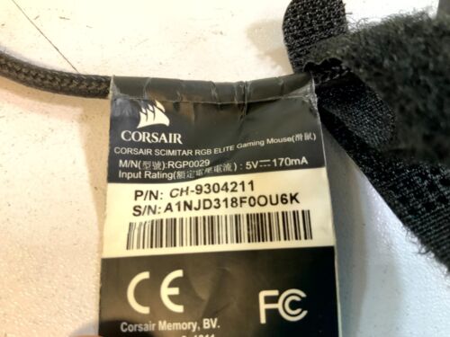 Corsair Scimitar RGB Elite CH-9304211 Optical MOBA/MMO Gaming Mouse Wired (N5C*) - Picture 4 of 4