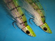 FLY FISHING FLIES - "Rainbow" POLE DANCER POPPER/SLIDER Size 1/0 (2 pcs.)