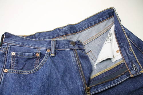 Jeans LEVI'S 505 Uomo W32/L32 Blu Denim Vintage Con Zip Dritto - Foto 4 di 7
