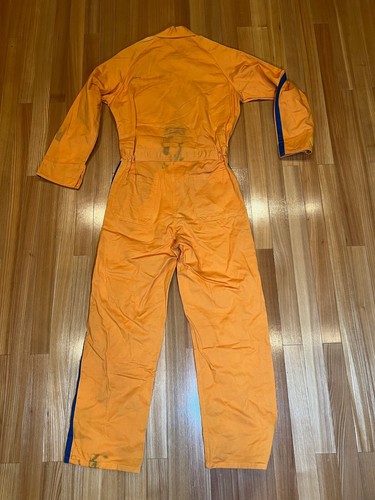 Vintage Mitsubishi Hydraulic Excavator Max Japan Coveralls Tsunagi Suit Orange L - Picture 9 of 10