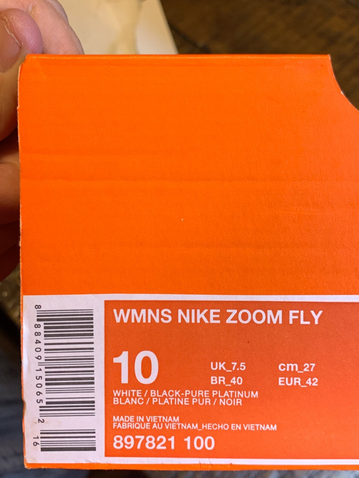 Nike Zoom Fly White Black Black Black Pure Platinum 897821-100 NO BOX TOP Women's SZ 10 1bb323 Nike Zoom Fly White Black Black Black Pure Platinum 897821-100 NO BOX TOP Women's SZ 10 1bb323