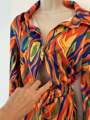 Red Wave Size XL  Long Sleeve Jumpsuit Romper Overall Body Suit Collared Shorts - Picture 7 of 15