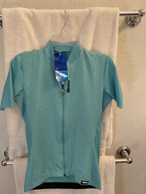 Cycling Womens Lightweight Zippered Jersey Short Sleeve, W Water Pockets, NWT