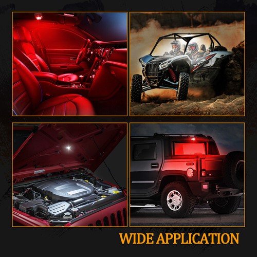 2x Roll Bar Mount LED Dome Light Rock Light w/Switch Red&White Polaris RZR UTV - Picture 7 of 10