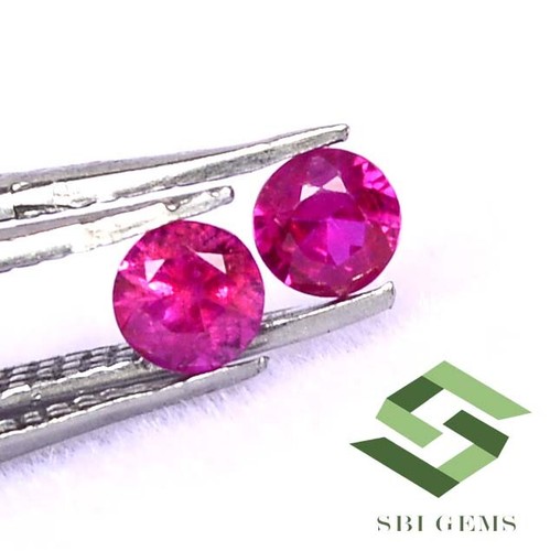 Certified Natural Ruby Round Diamond Cut Pair 3.50 mm 0.38 CTS Loose Gemstones - Picture 2 of 5