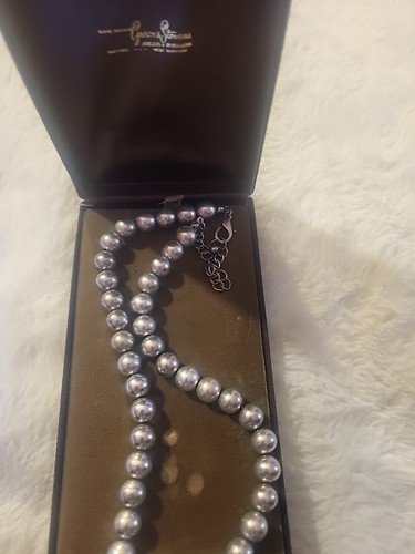 Sterling Silver Beaded 18" Necklace Vintage Very Nice - Picture 6 of 7
