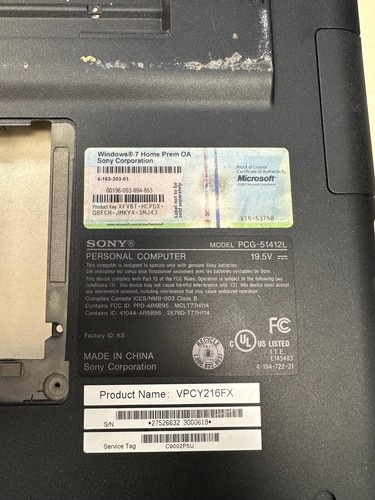 Sony PCG-51412l Bottom Base Cover - 第 3/3 張圖片