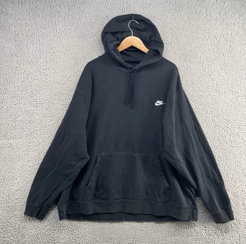 Nike 4XLT Tall Black Hooded Fleece Sweatshirt for Men Sportswear