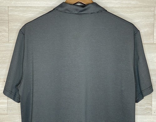 Polo de golf Adidas para hombre XL a rayas negro gris manga corta transpirable HR USADO EN EXCELENTE ESTADO - Imagen 7 de 7