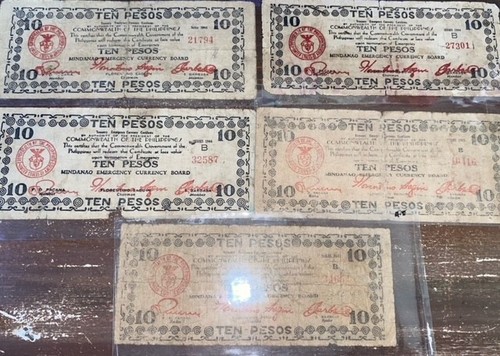 Lot of Historic US-Philippines Emergency WW2 Guerilla Notes 10 Pesos -lot#4 - Picture 3 of 5