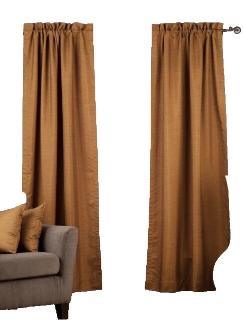 Silk Brown Window Curtains & Drapes
