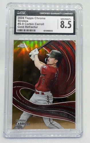2024 Topps Chrome Strokes #S-9 Corbin Carroll Gold Refractor /50 CGC 8.5
