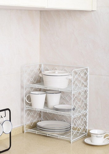 Metal Spice Rack Wall Mount 3 Tier Cupboard Jars Dishes Wall Storage Organiser - Picture 13 of 33