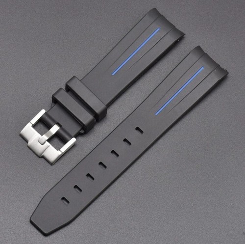Zakrzywiony koniec Premium Silikonowa guma dla nurków Pasek do zegarka Pasek męski 20mm 21mm 22mm - Zdjęcie 10 z 22