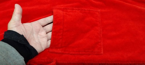 Vtg Childs RED Robe Terry Bathrobe Holiday L Hoodie Heavy Cotton - Picture 11 of 19