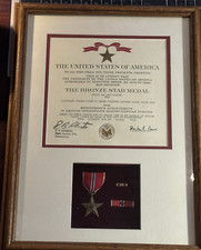 Bronze Star Medal with First Oak Leaf Cluster - Framed w/Certificate SHIPS4FREE!