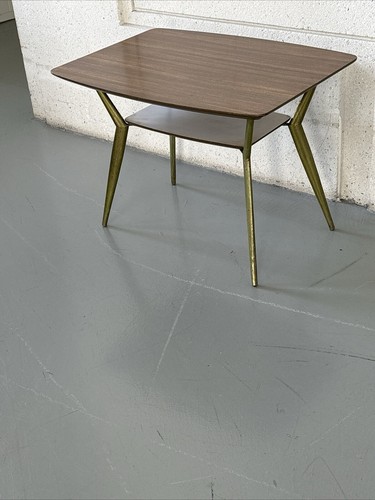 Mid Century Modern Coffee/side Table Aluminum Legs Formica Top - Picture 8 of 15