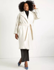 Nwt Eloquii Long W Pockets Relaxed Robe Wool Midi Coat $250 Retail 14 16