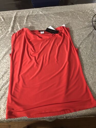 Jennie & Marlis Red Sleeveless Cowl Neck Tank Top Large - Picture 3 of 5