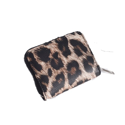 PU Leather Women Girls Card Holder Short Purse Coin Purse Leopard Prints Wallet - Picture 6 of 8