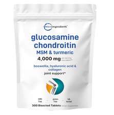 Glucosamine Chondroitin MSM Turmeric 4000mg - 300 Tablets - 7 in 1 Joint Support