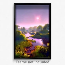 Pixel Art Poster - Lovely Bog (8 Bit Psychedelic Trippy Weird Video Game Print)