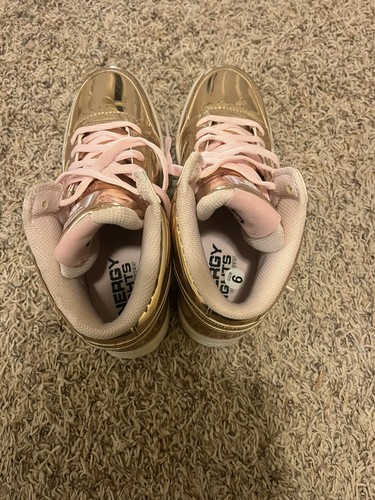 Skechers Kids Energy Lights-Dance-N-Dazzle Sneaker,Rose Gold 6 M Big Kid - Picture 3 of 4