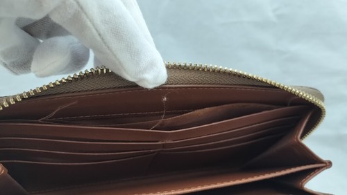 COACH C4452 Signature Zip Around Wallet Khaki Saddle Long Purse from Japan - Picture 16 of 16