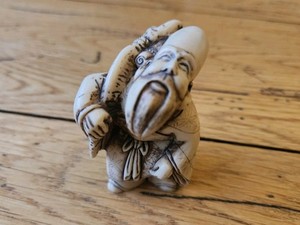 VTG Asian Shou Xing/Fukurokuju Figurine God of Longevity & Wisdom Netsuke 