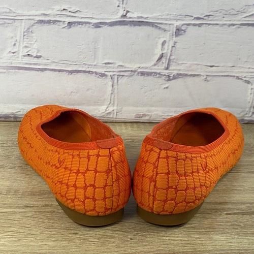 VIVAIA Margot Square Toe Orange Croc V-Cut Flats Women's EU 40 US Size 9 - Picture 4 of 8
