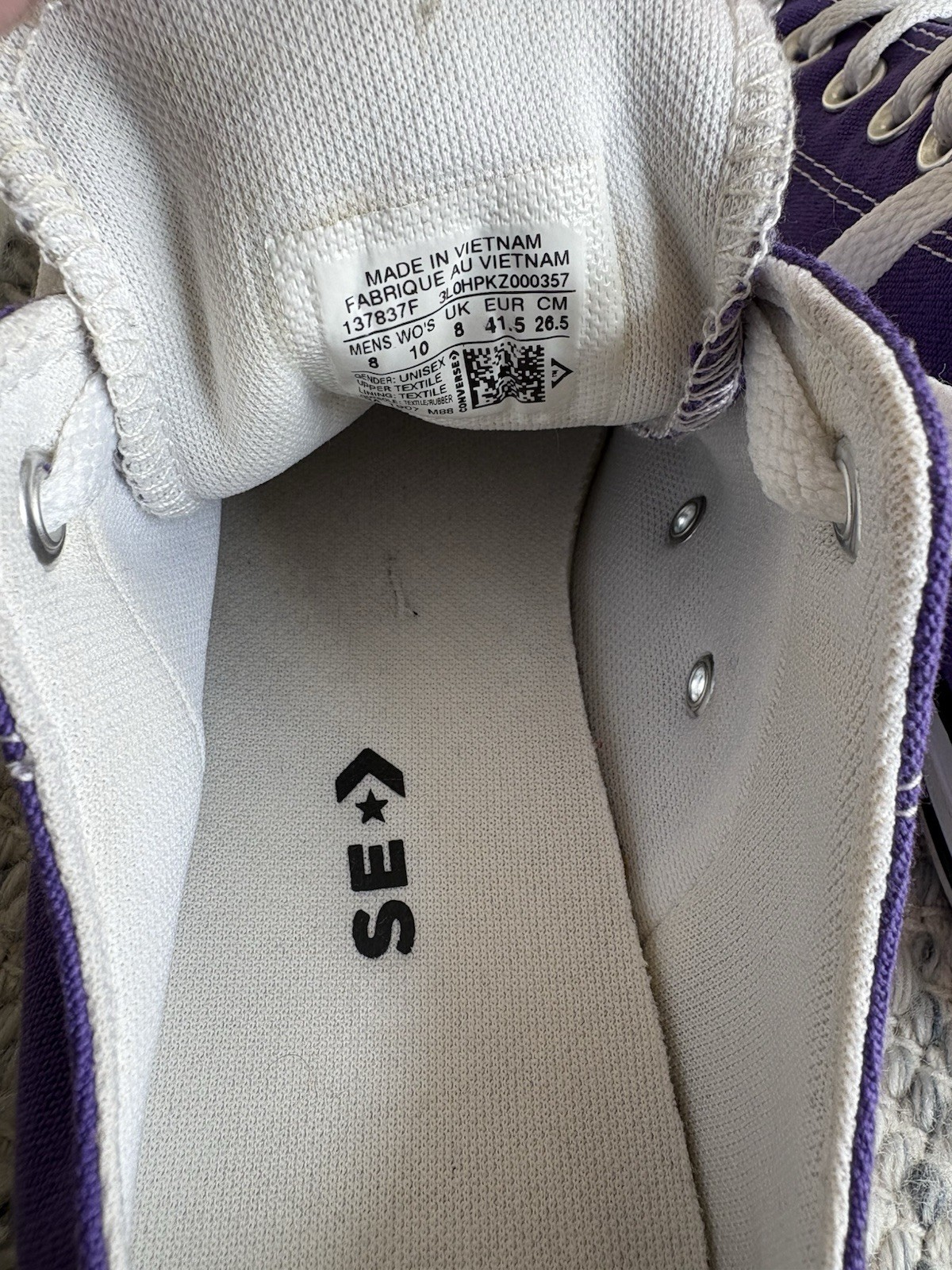 Purple Converse All Star trainers US women 10/US Men 8/ UK 8/ EU 41.5 Sneaker thumbnail 7