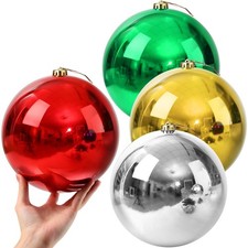 4 Pcs Extra Large Christmas Ball Ornaments 8'' 200 Mm Giant Oversized Comme...