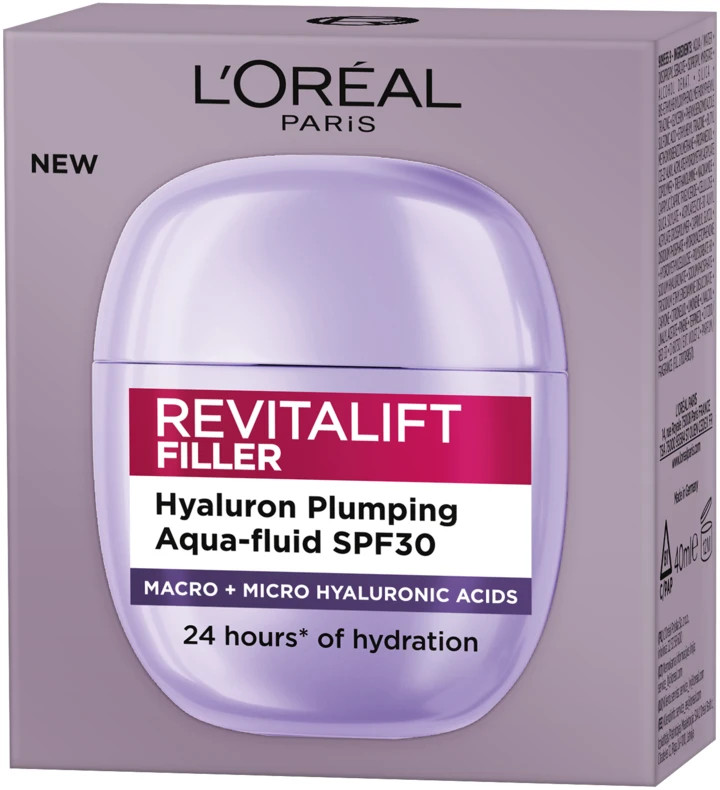 Loreal Paris Revitalift Filler Hyaluron Plumping SPF30 Aqua Fluid 40ml