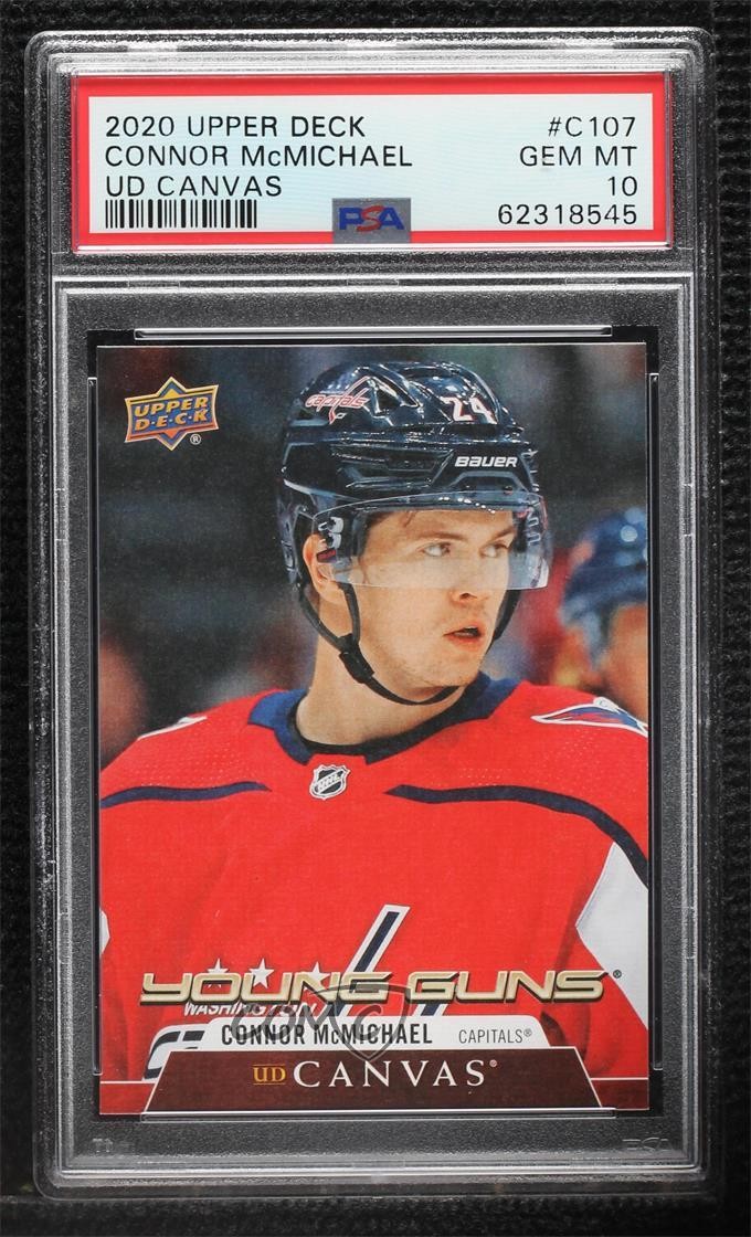 2020-21 Upper Deck UD Canvas Young Guns Connor McMichael #C107 PSA 10 GEM MT 1b8