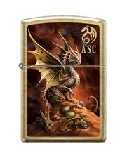 Zippo 0080, Anne Stokes-Dragon Design, Street Brass Lighter, NEW
