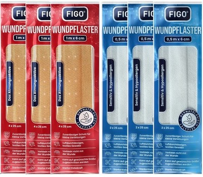 6 Pack  Wundpflaster Verbandspflaster Pflaster Heftpflaster Streifenpflaster MIX