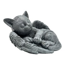 Small Cat Memorial Stone Commemorates Our Lost Fur Baby,Peaceful Sleeping Cat...