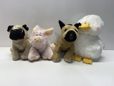 Webkinz Plush Lot 4 Pug Pig German Shepherd Duck Stuffed Animals Ganz