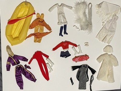 Vtg 1977 Hasbro Charlie's Angels 9'' Doll Clothes Lot Skateboard Jumpsuit Raft.