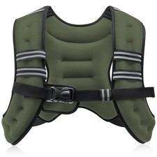 ZELUS Weighted Vest, 6lb/8lb/12lb/16lb/20lb/25lb/30lb Weight Vest 12lb, Green