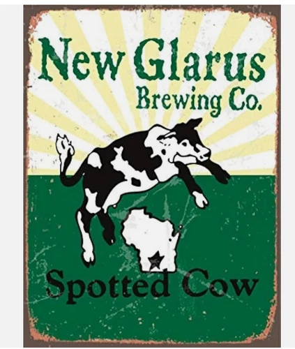 Tin Metal Sign New Glarus Spotted Cow Home Decor Retro Vintage 8x12