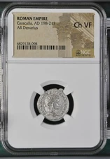 NGC Ch VF Denarius Caracalla AD198-217 NGC Ancients Certified - Choice Very Fine
