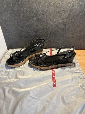 Prada Patent Leather Cork Sandals