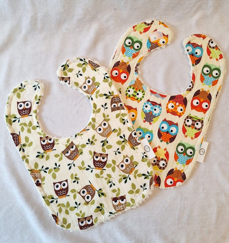 Boutique Baby Toddler Owls Chenille Bibs