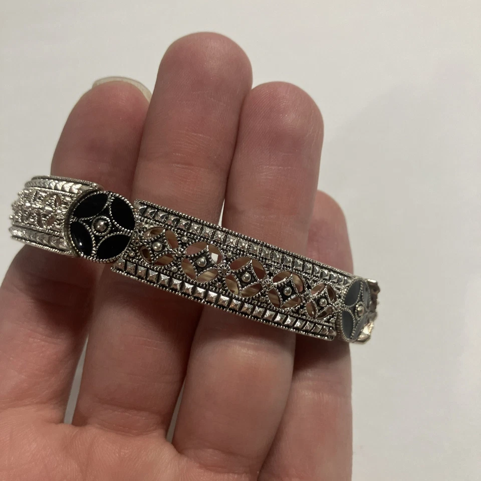 无品牌装饰手链带玛瑙银色色调 — 第 3/4 张图片