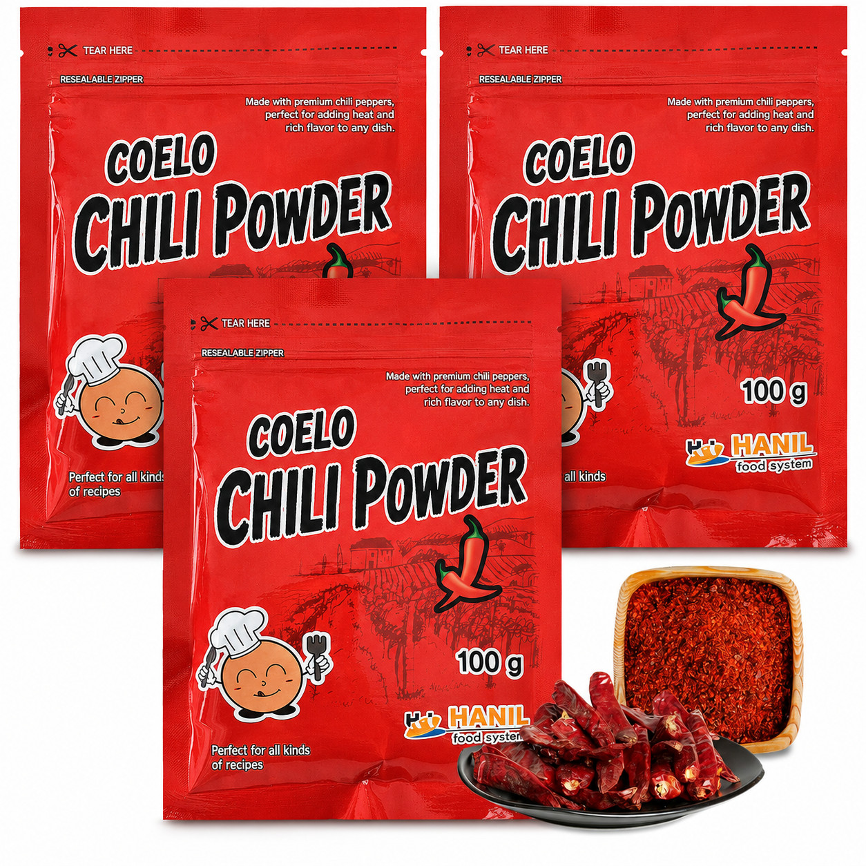 Copos de chile coreano Gochugaru 100 g x 3 paquetes (10,58 oz en total) | Grueso premium