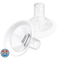 2pcs 30mm Soft Rim Flanges with 106 Degree Wider Opening Angle for Medela Bre