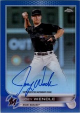 2022 Topps Chrome Veteran Autographs Blue Refractors CVAJWE Joey Wendle Auto/150